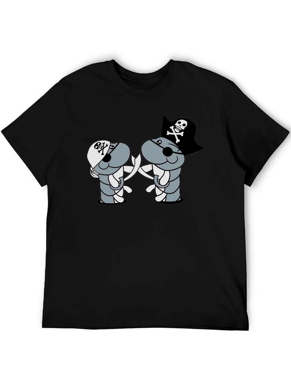 Pirate Cartoon T-Shirt - Black product image 5