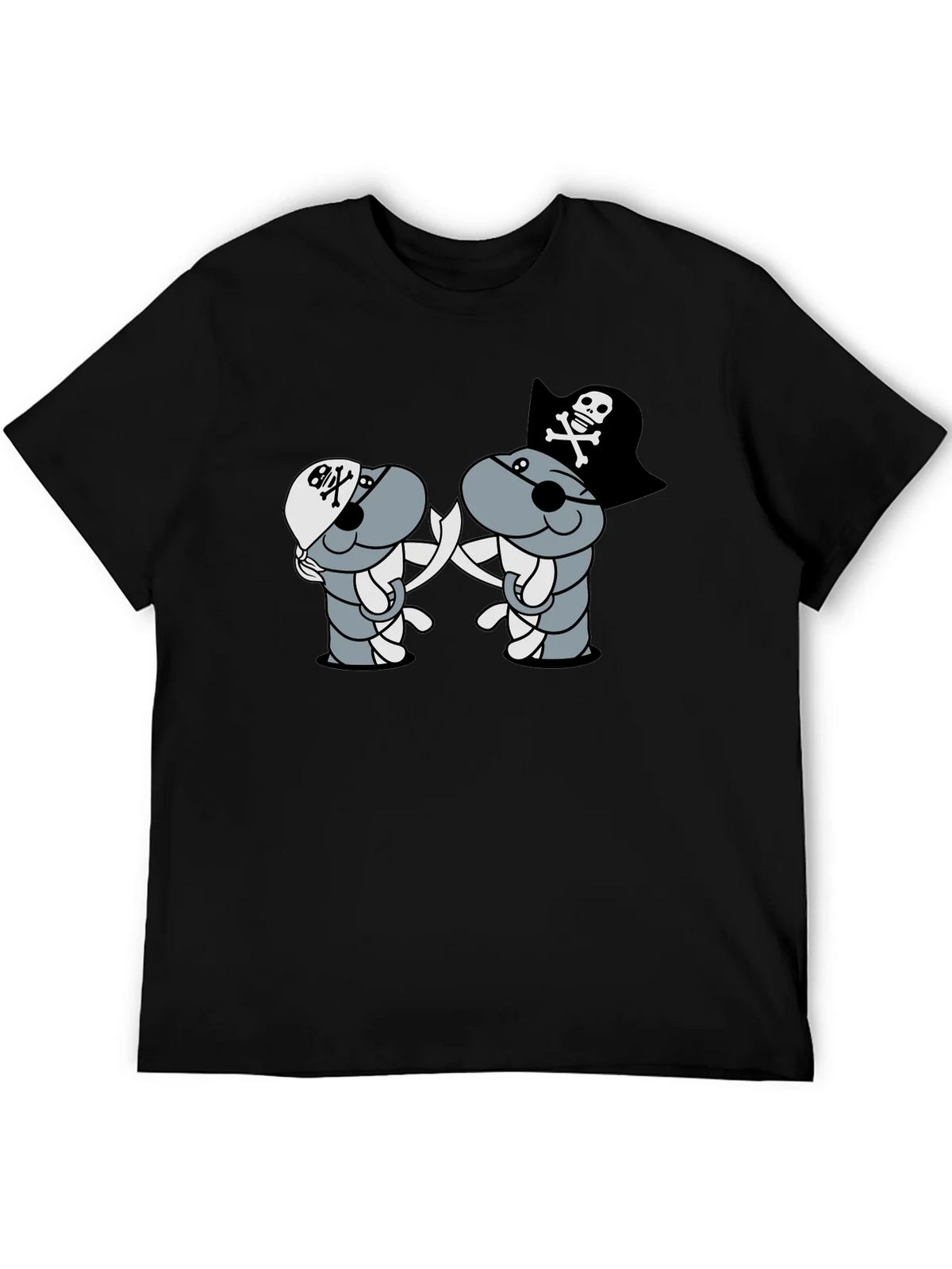 Pirate Cartoon T-Shirt - Black product image 5
