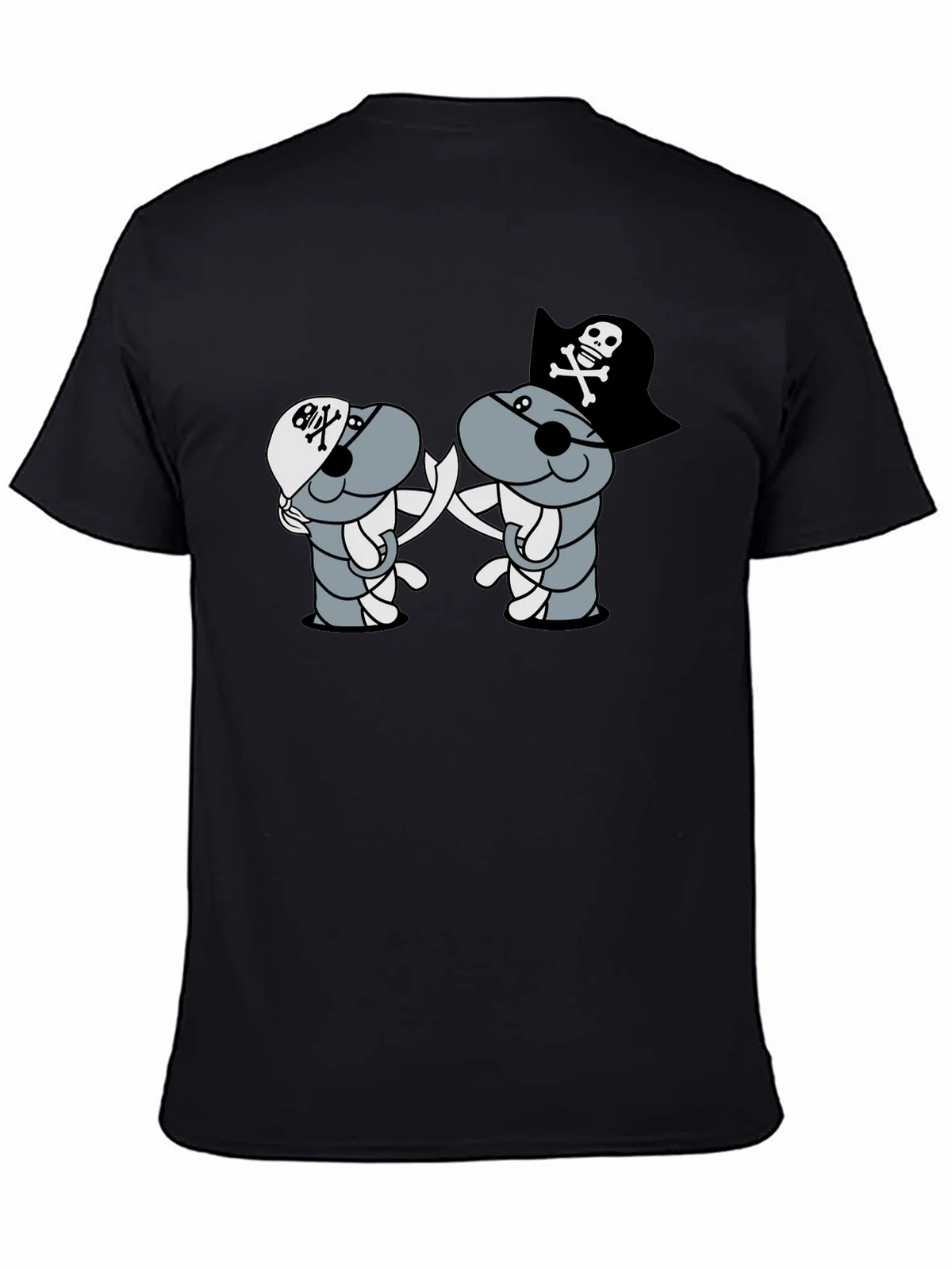 Pirate Cartoon T-Shirt - Black product image 4