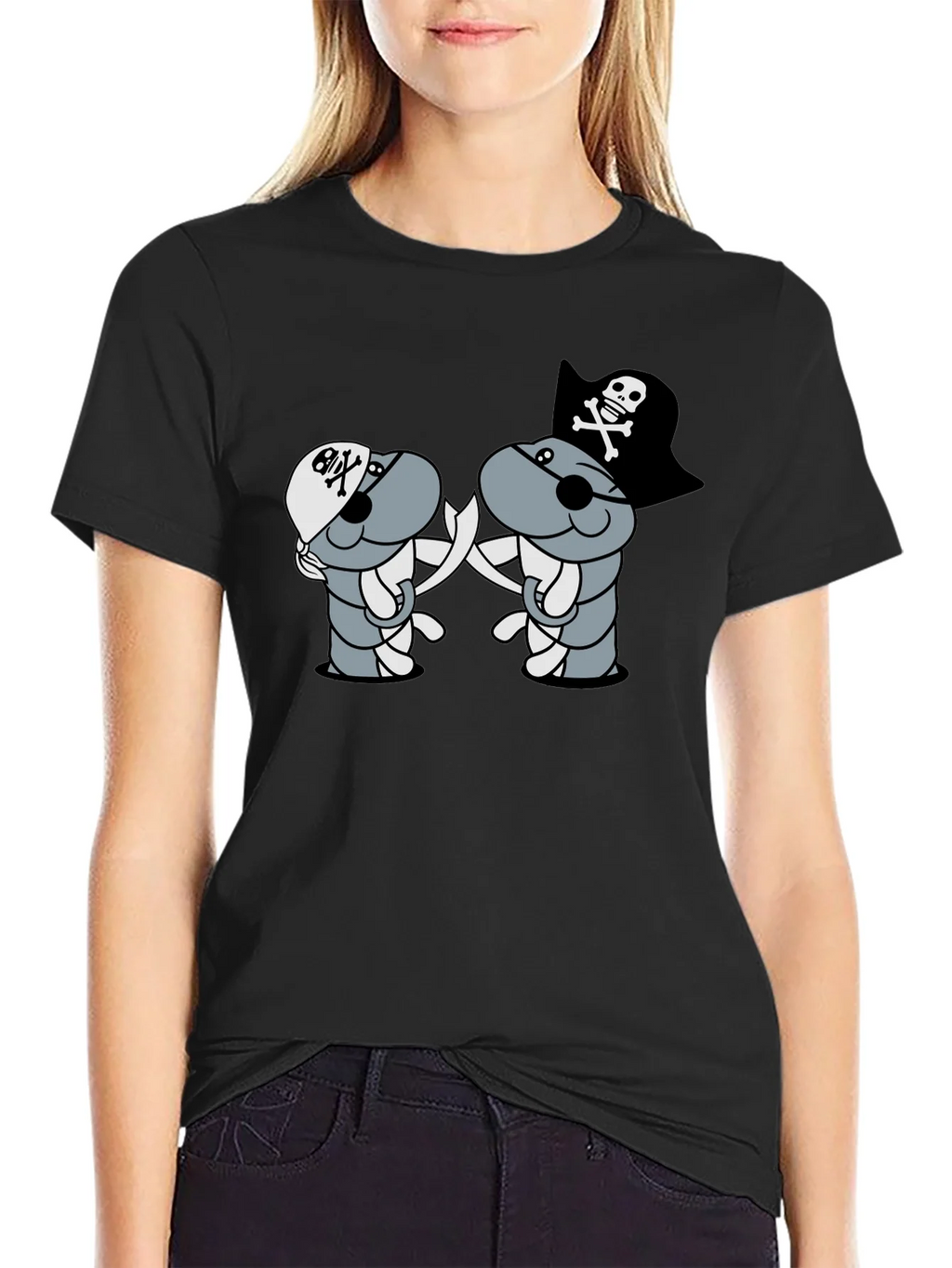 Pirate Cartoon T-Shirt - Black product image 2