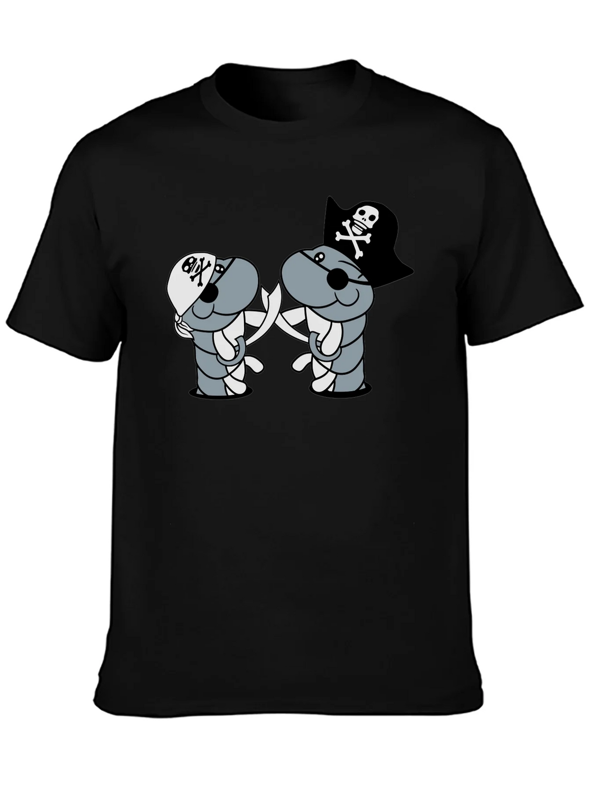 Pirate Cartoon T-Shirt - Black product image 3
