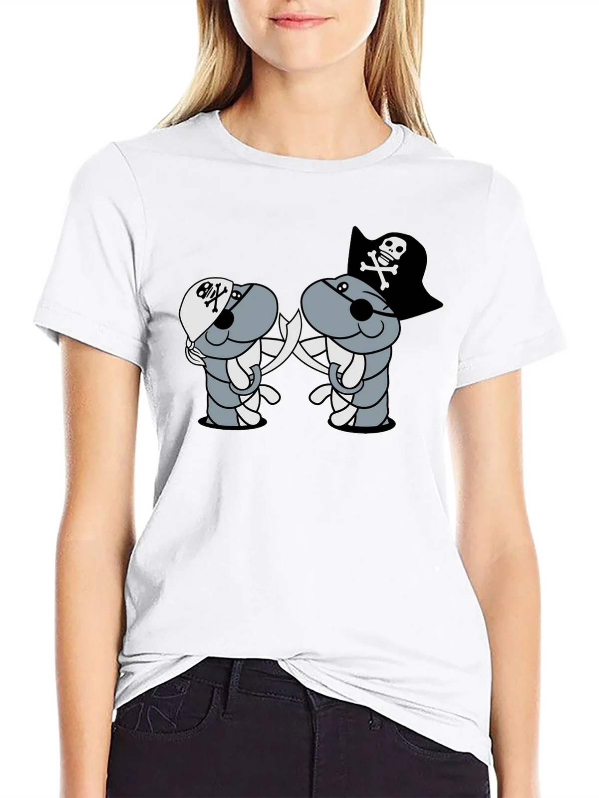 Pirate Cartoon T-Shirt - Black product image 8