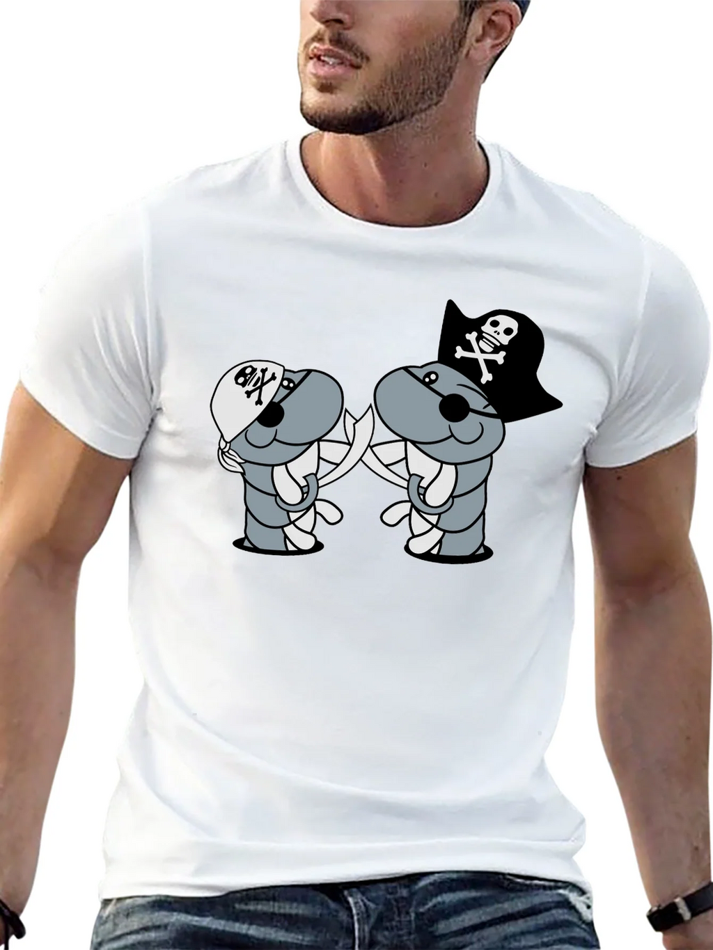 Pirate Cartoon T-Shirt - Black product image 12