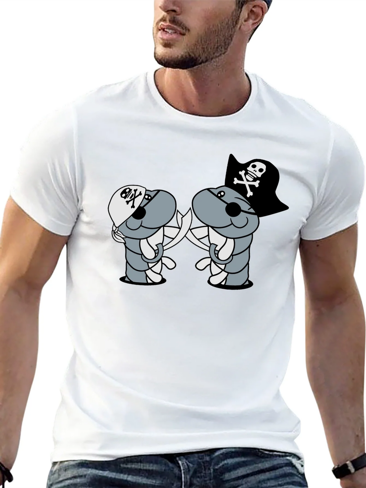 Pirate Cartoon T-Shirt - Black product image 12