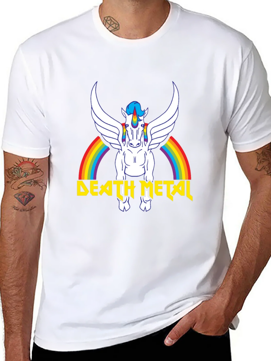 Death Metal Unicorn Rainbow T-Shirt product image 2