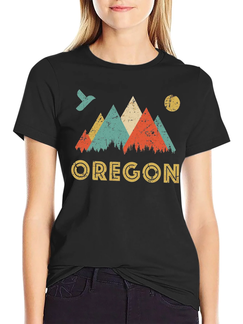 Oregon Mountains Retro Graphic T-Shirt product image 2