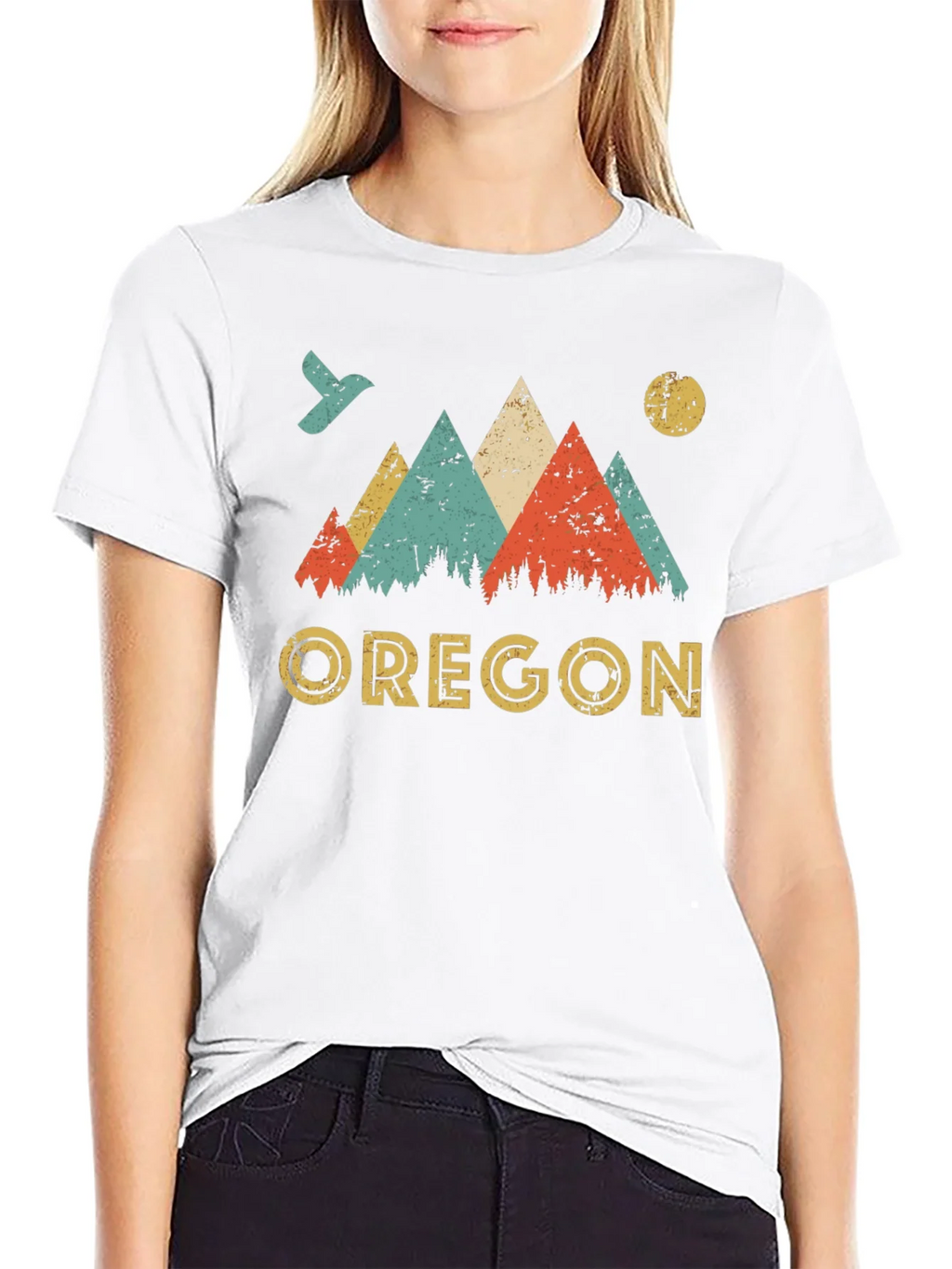 Oregon Mountains Retro Graphic T-Shirt product image 8