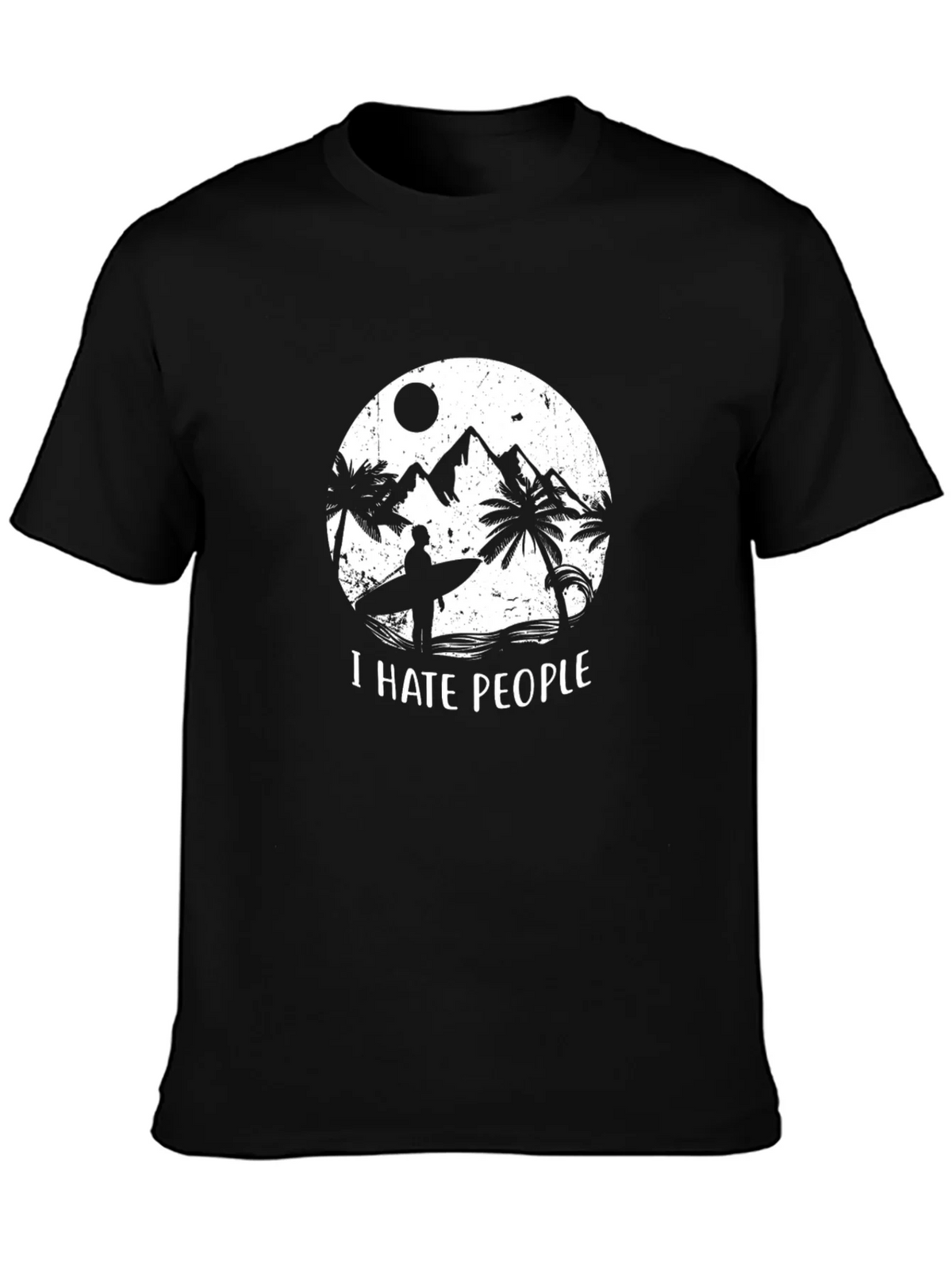 I Hate People Graphic T-Shirt - Beach Surfer Design product image 3