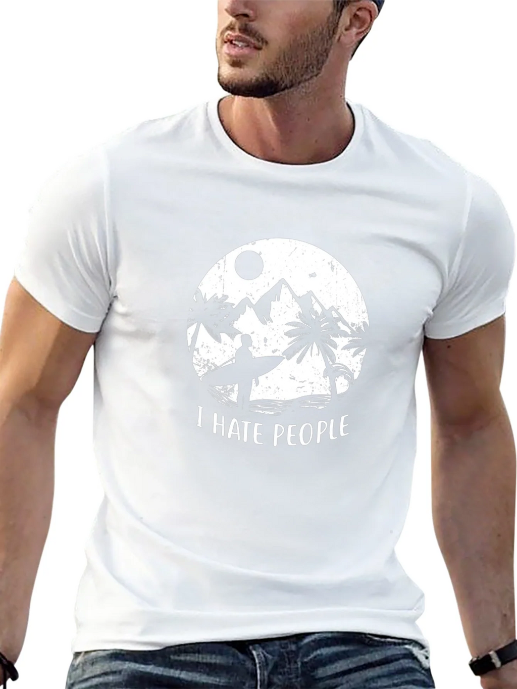 I Hate People Graphic T-Shirt - Beach Surfer Design product image 12
