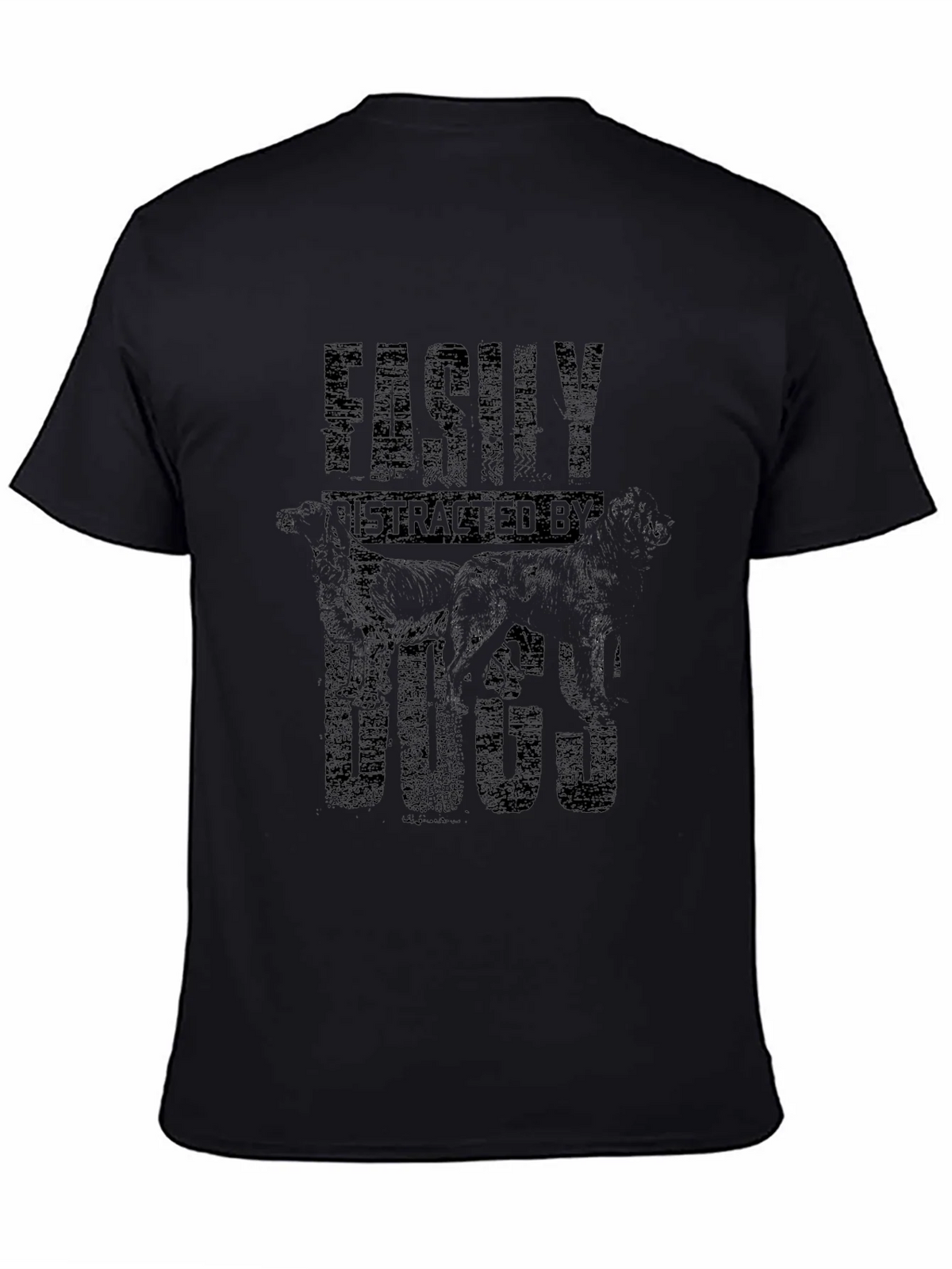 Easily Distracted By Dogs Black Graphic Tee product image 1