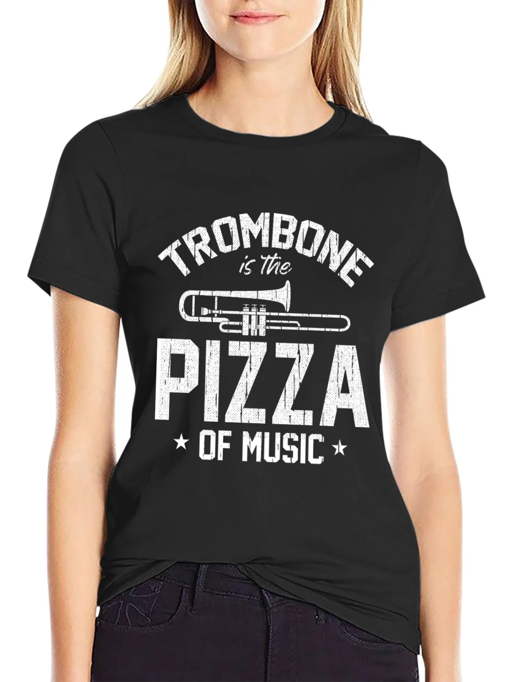 Trombone is the Pizza of Music - Funny T-Shirt product image 2