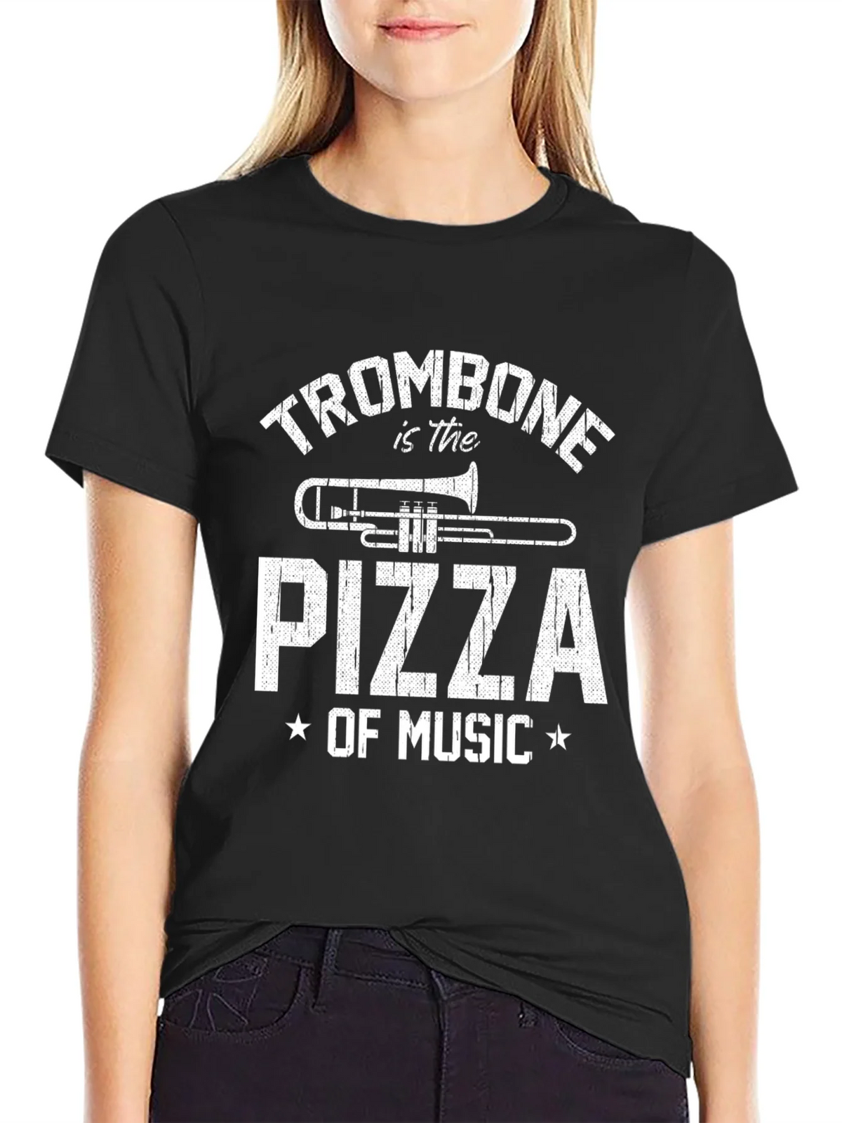 Trombone is the Pizza of Music - Funny T-Shirt product image 2