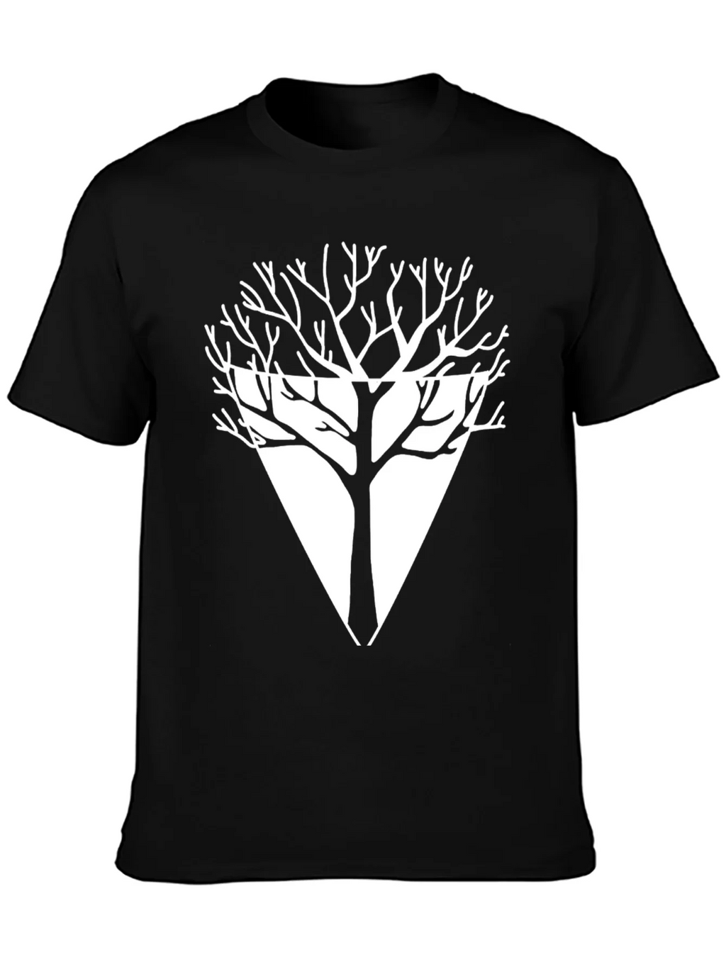 Geometric Tree Graphic Tee - Modern Black T-Shirt product image 1