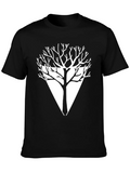 Geometric Tree Graphic Tee - Modern Black T-Shirt product image 1