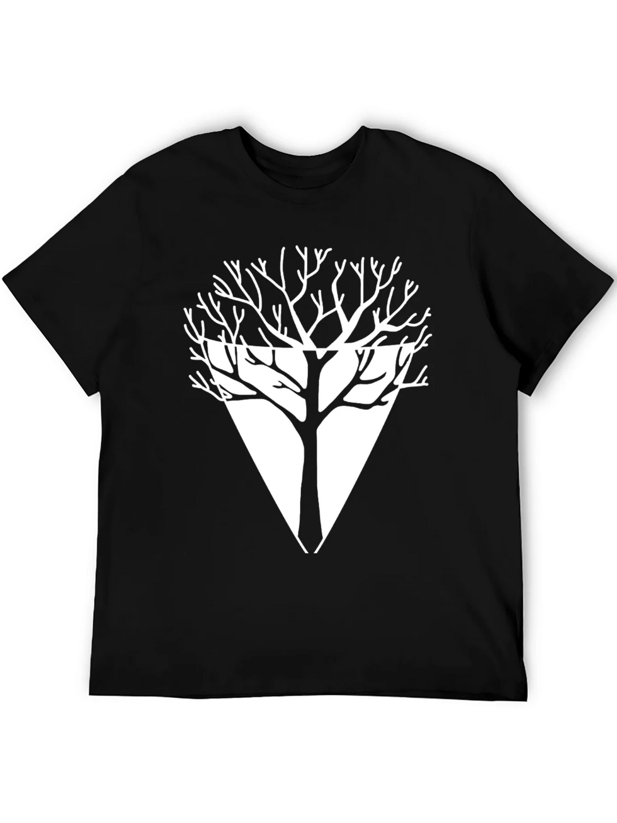 Geometric Tree Graphic Tee - Modern Black T-Shirt product image 2