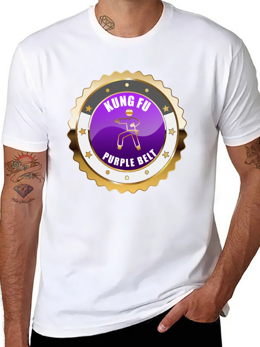Kung Fu Purple Belt Martial Arts Graphic Tee product image 7