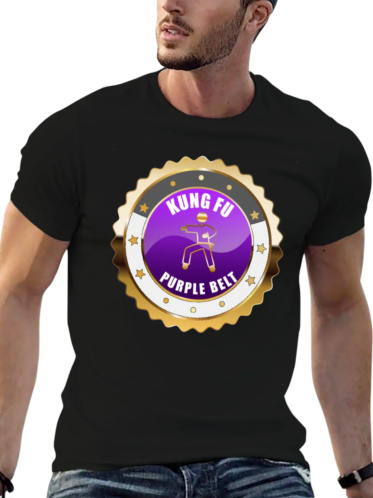 Kung Fu Purple Belt Martial Arts Graphic Tee product image 6