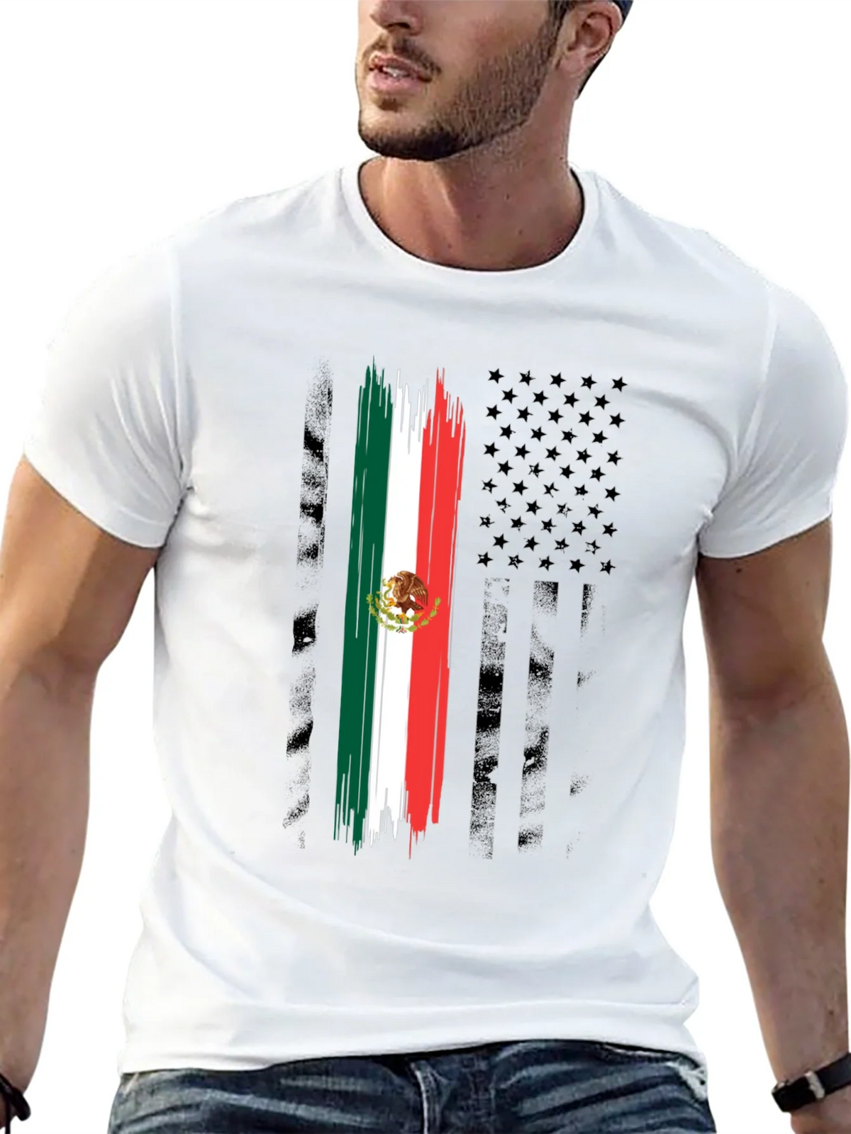 Mexican American Flag T-Shirt product image 12