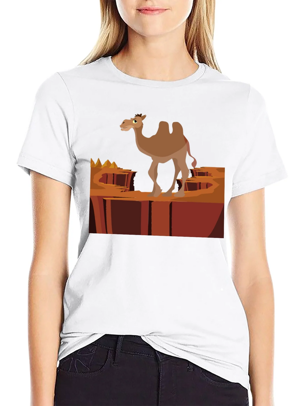 Desert Camel Graphic T-Shirt - Black Cotton Tee product image 8