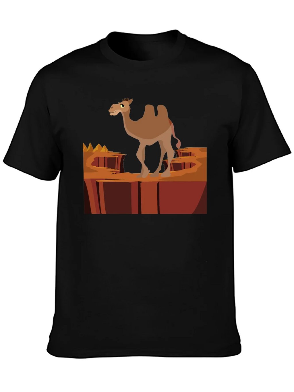 Desert Camel Graphic T-Shirt - Black Cotton Tee product image 3
