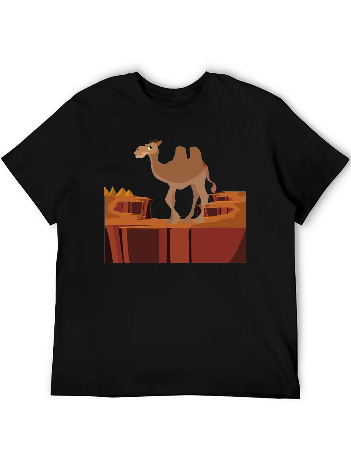 Desert Camel Graphic T-Shirt - Black Cotton Tee product image 5