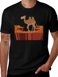 Desert Camel Graphic T-Shirt - Black Cotton Tee product image 1