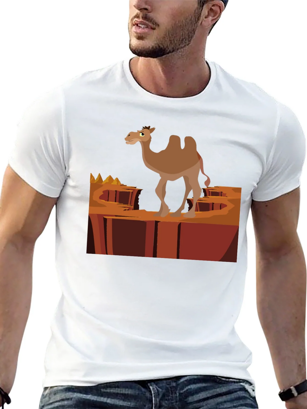 Desert Camel Graphic T-Shirt - Black Cotton Tee product image 12