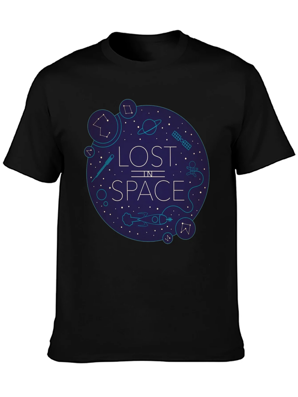 Lost in Space Graphic Tee - Black Cotton Blend product image 3