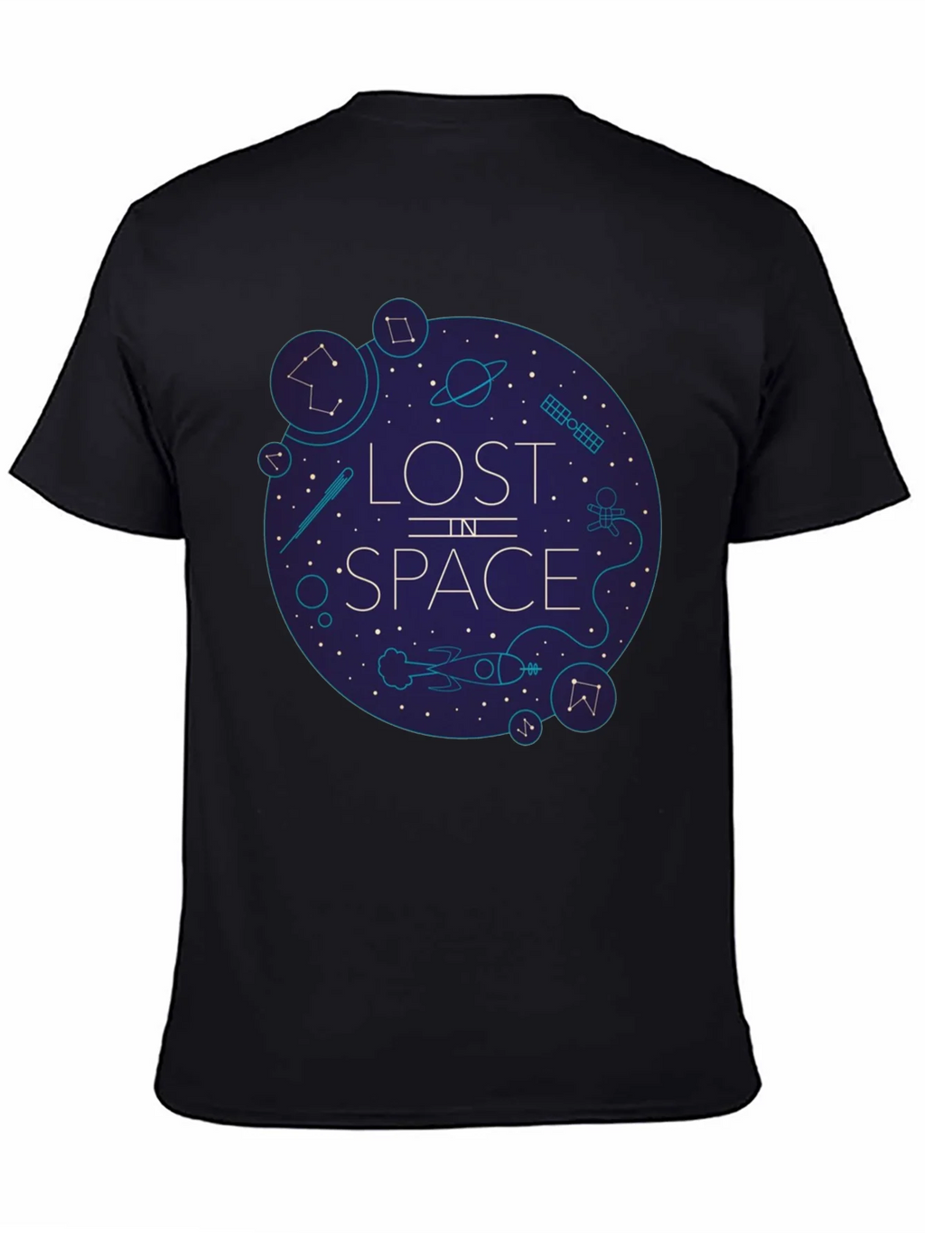 Lost in Space Graphic Tee - Black Cotton Blend product image 4