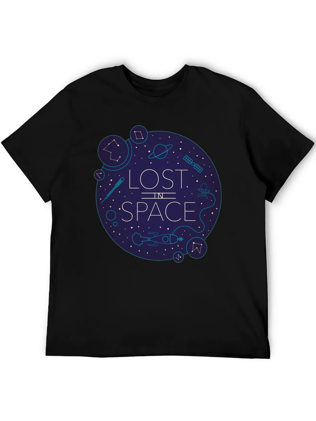 Lost in Space Graphic Tee - Black Cotton Blend product image 5