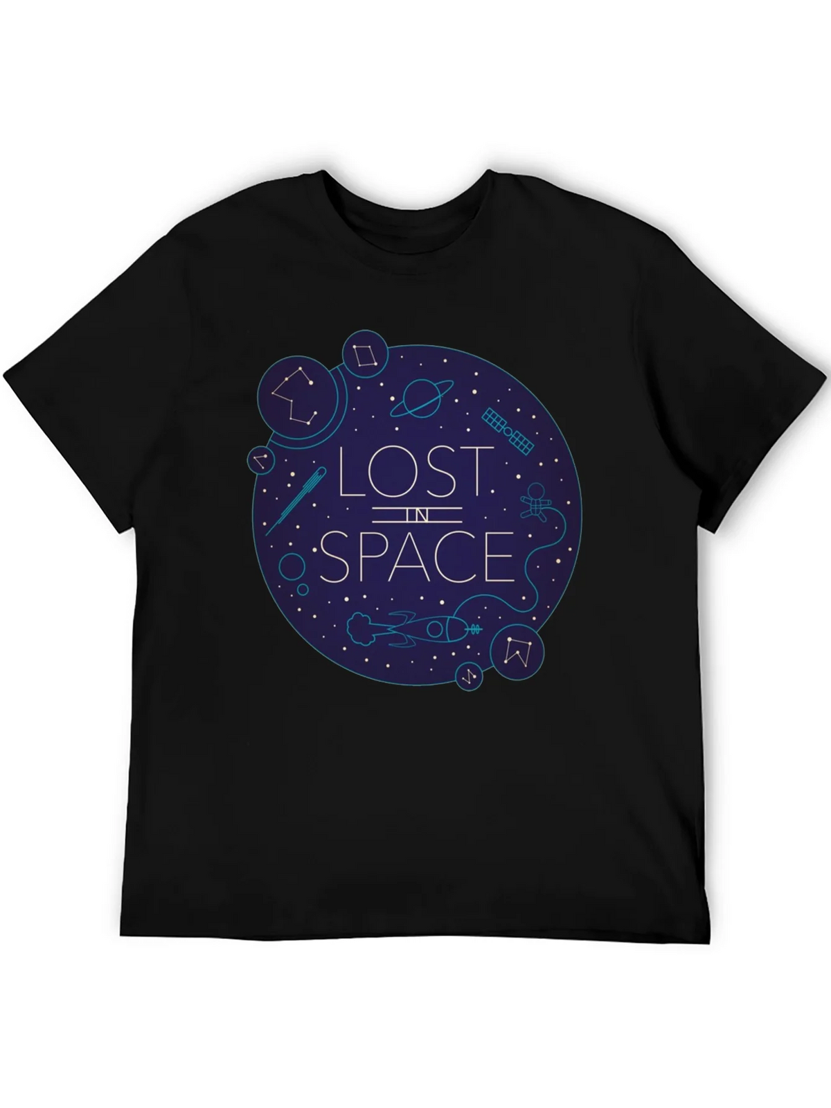 Lost in Space Graphic Tee - Black Cotton Blend product image 5