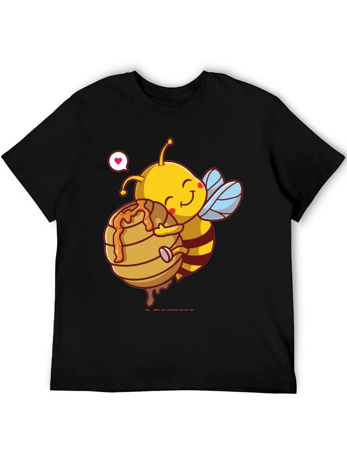 Cute Bee Hugging Honeycomb Graphic T-Shirt product image 2