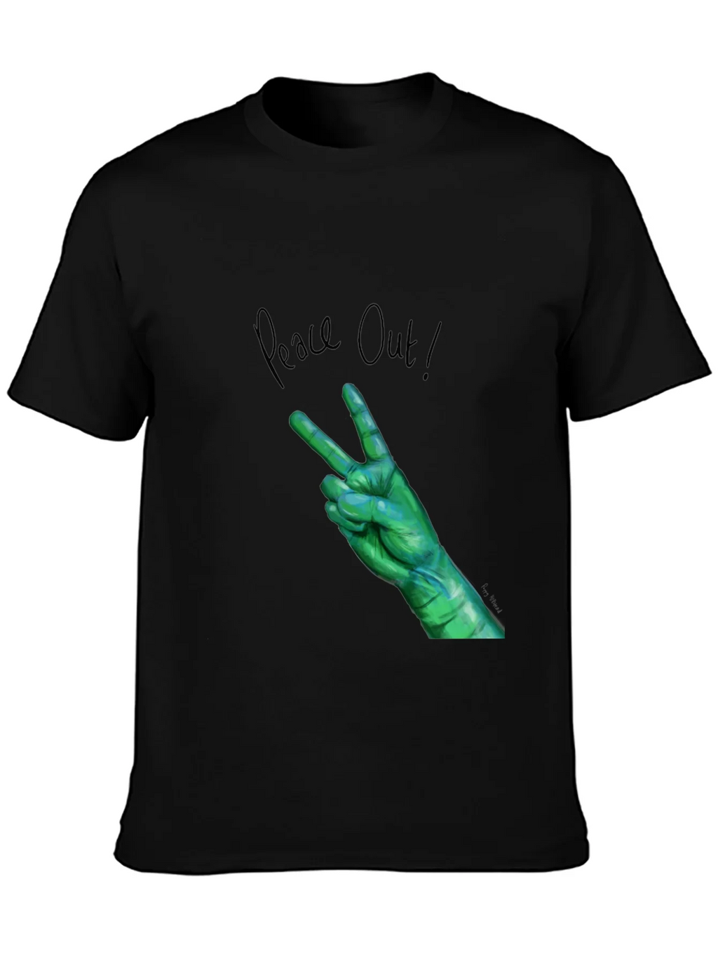 Peace Out Green Hand Graphic Tee product image 3