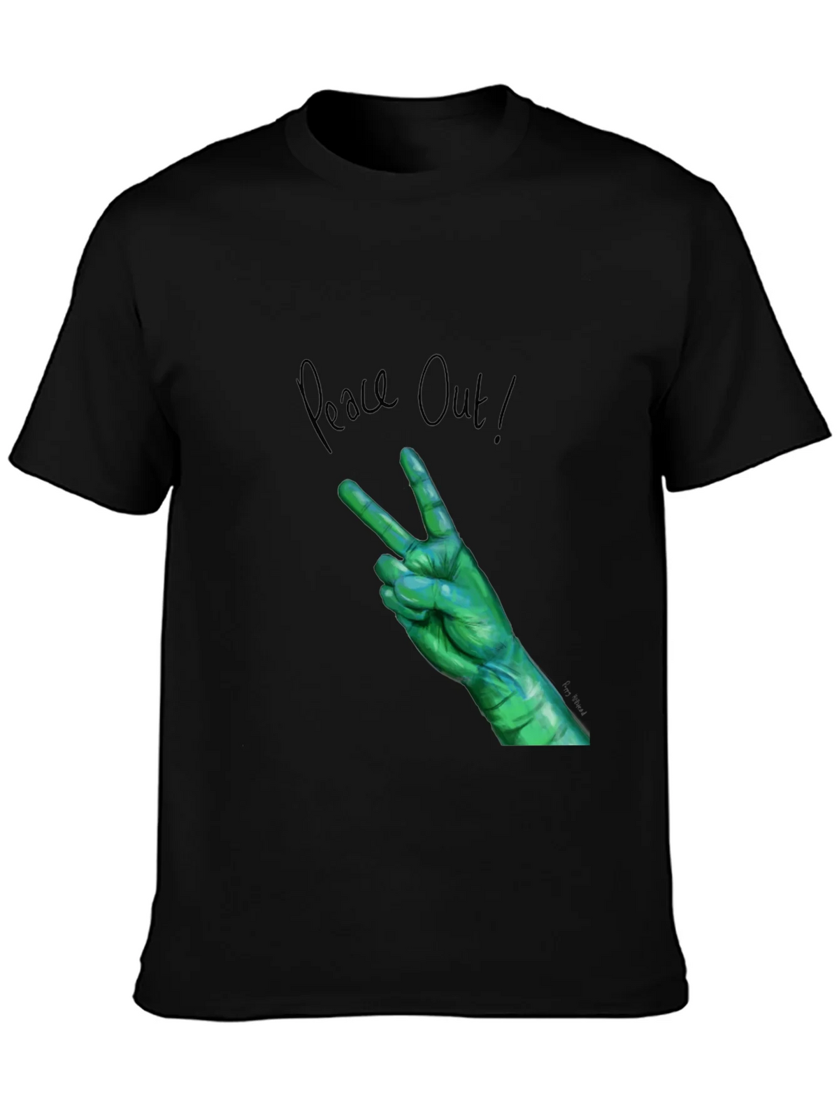 Peace Out Green Hand Graphic Tee product image 3