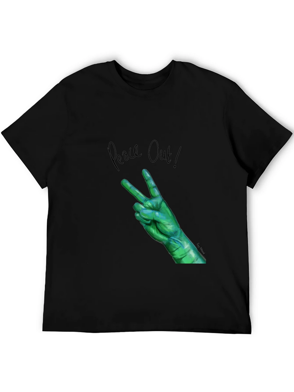 Peace Out Green Hand Graphic Tee product image 4