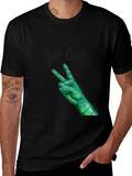 Peace Out Green Hand Graphic Tee product image 1
