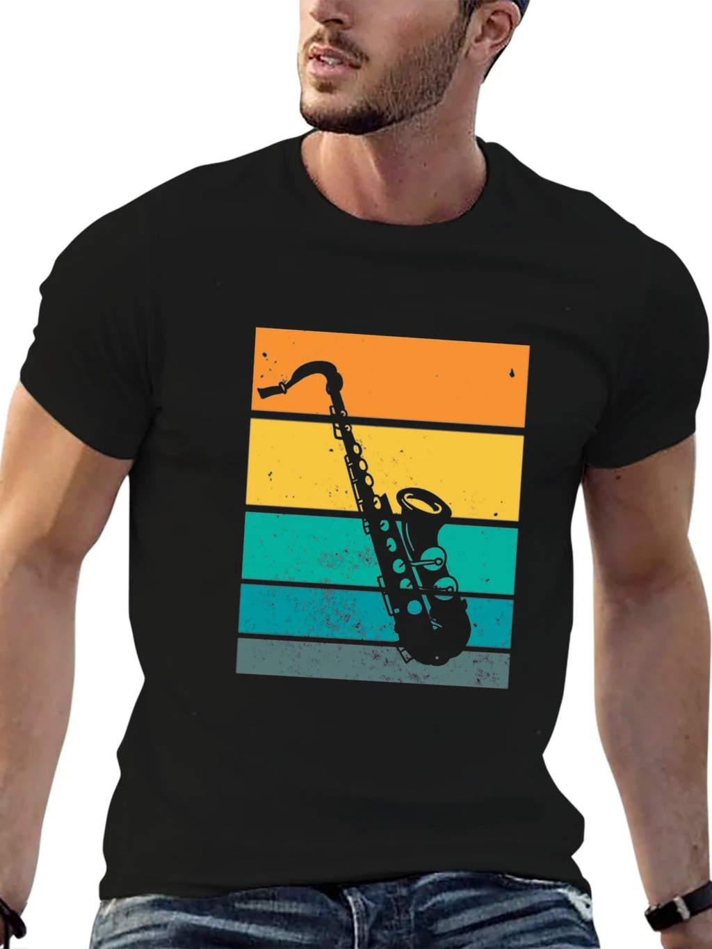 Retro Saxophone Graphic T-Shirt product image 6