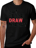 Eat Sleep Draw Repeat Graphic Tee - Black product image 1