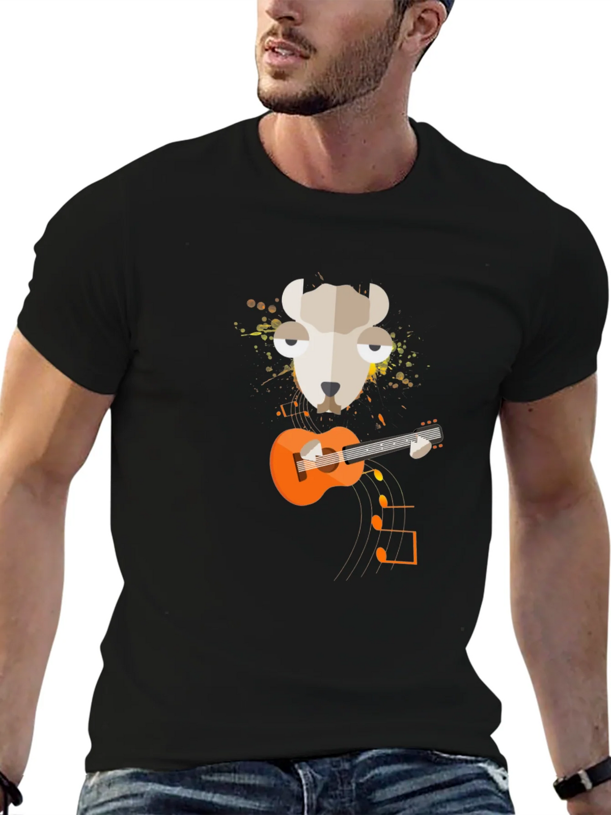 Llama Guitar Graphic Tee - Quirky Musician T-Shirt product image 6
