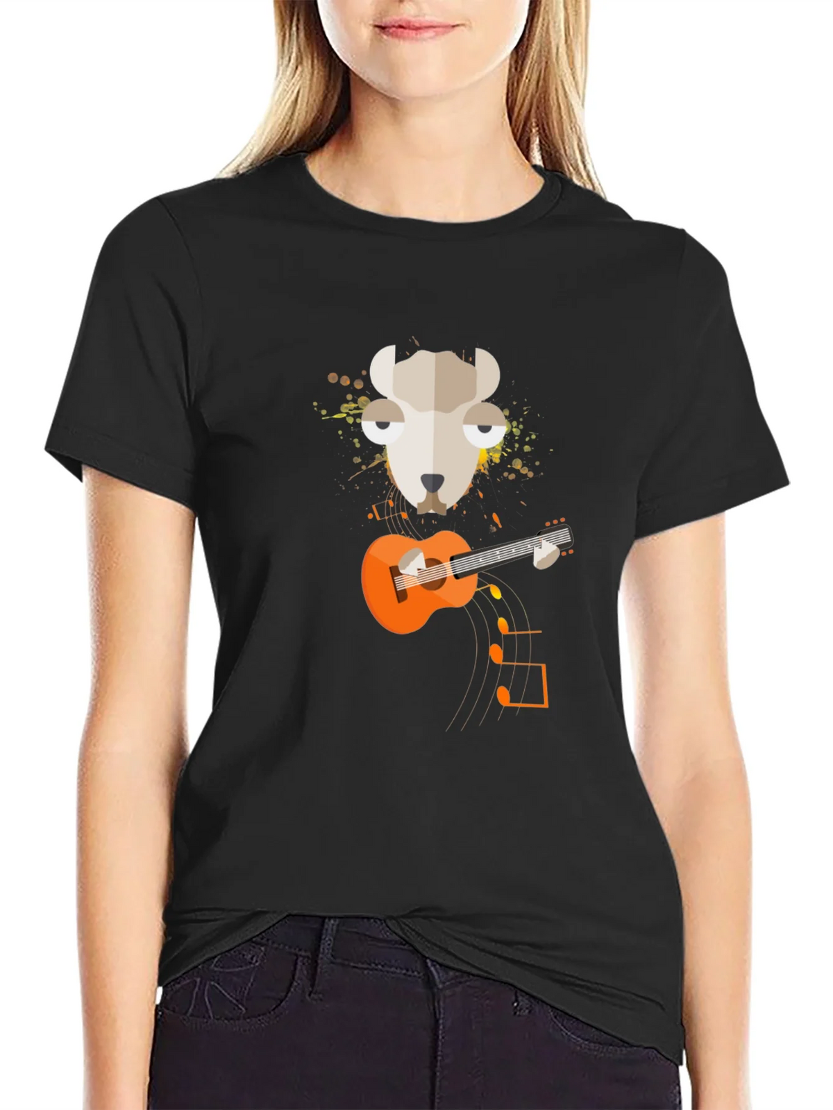Llama Guitar Graphic Tee - Quirky Musician T-Shirt product image 2