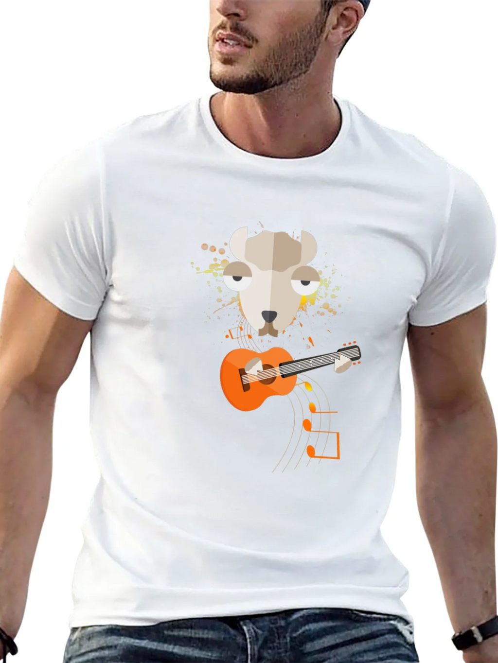 Llama Guitar Graphic Tee - Quirky Musician T-Shirt product image 12