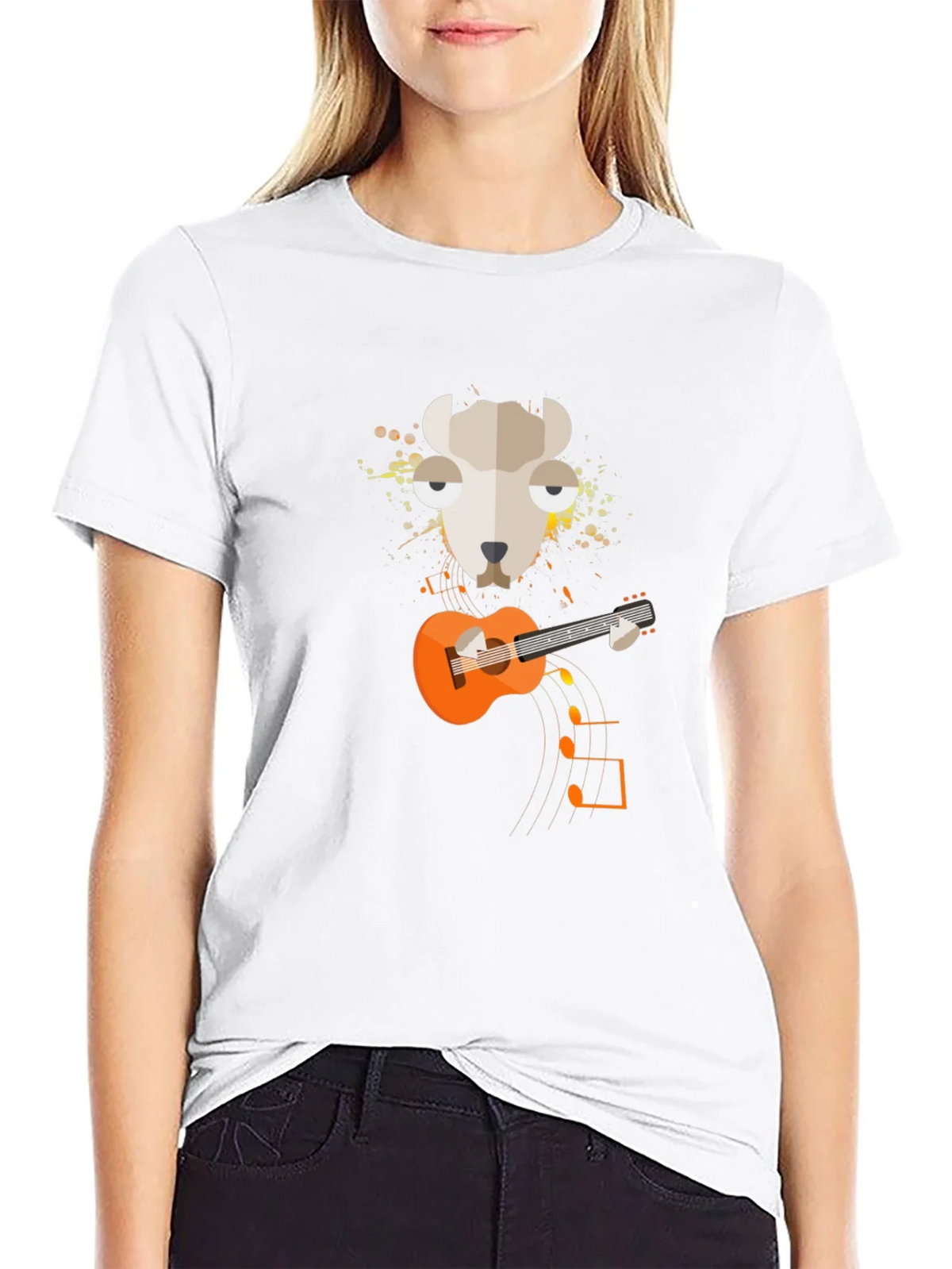 Llama Guitar Graphic Tee - Quirky Musician T-Shirt product image 8