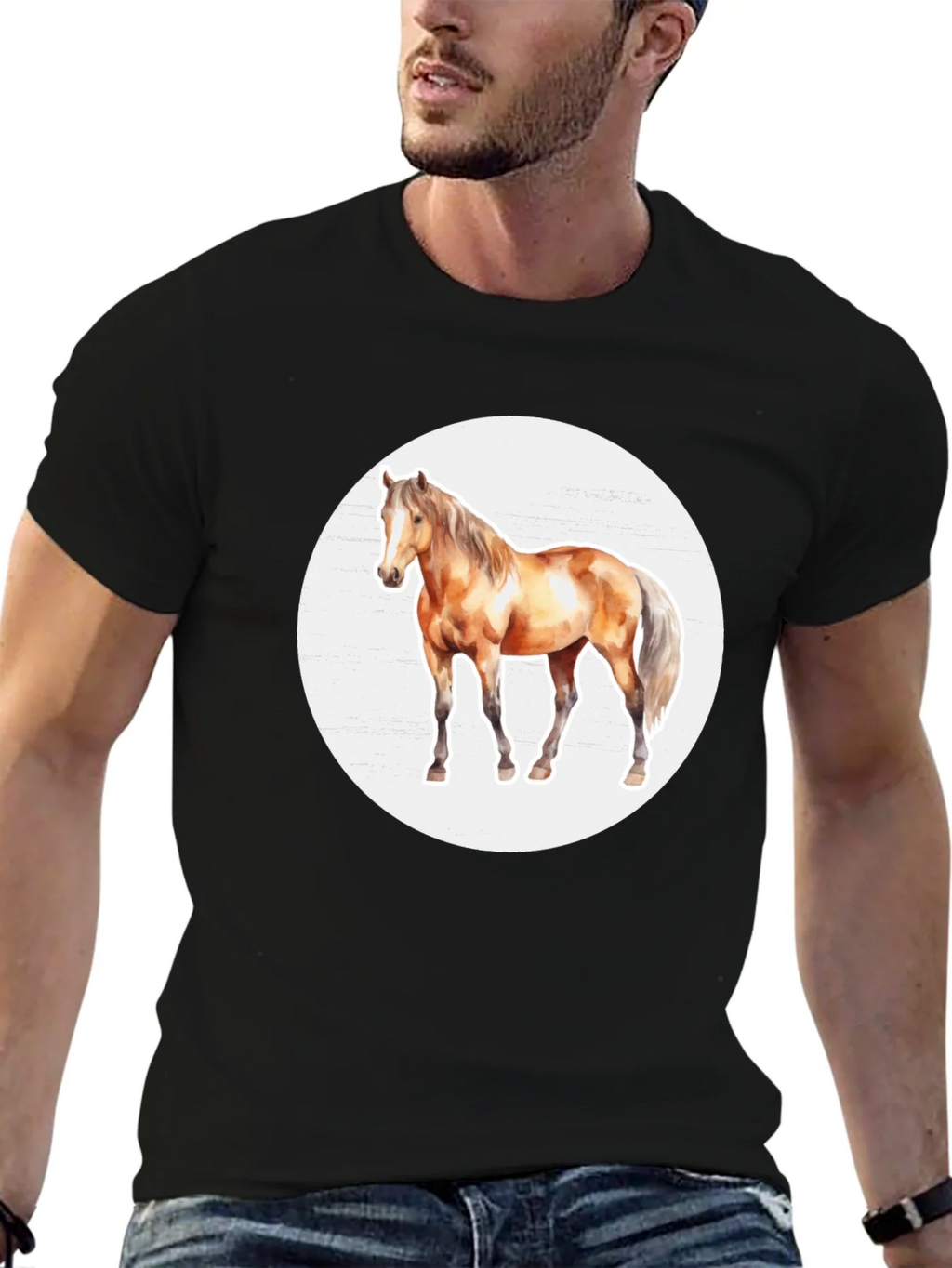 Horse Graphic Tee - Mens Black T-Shirt product image 6
