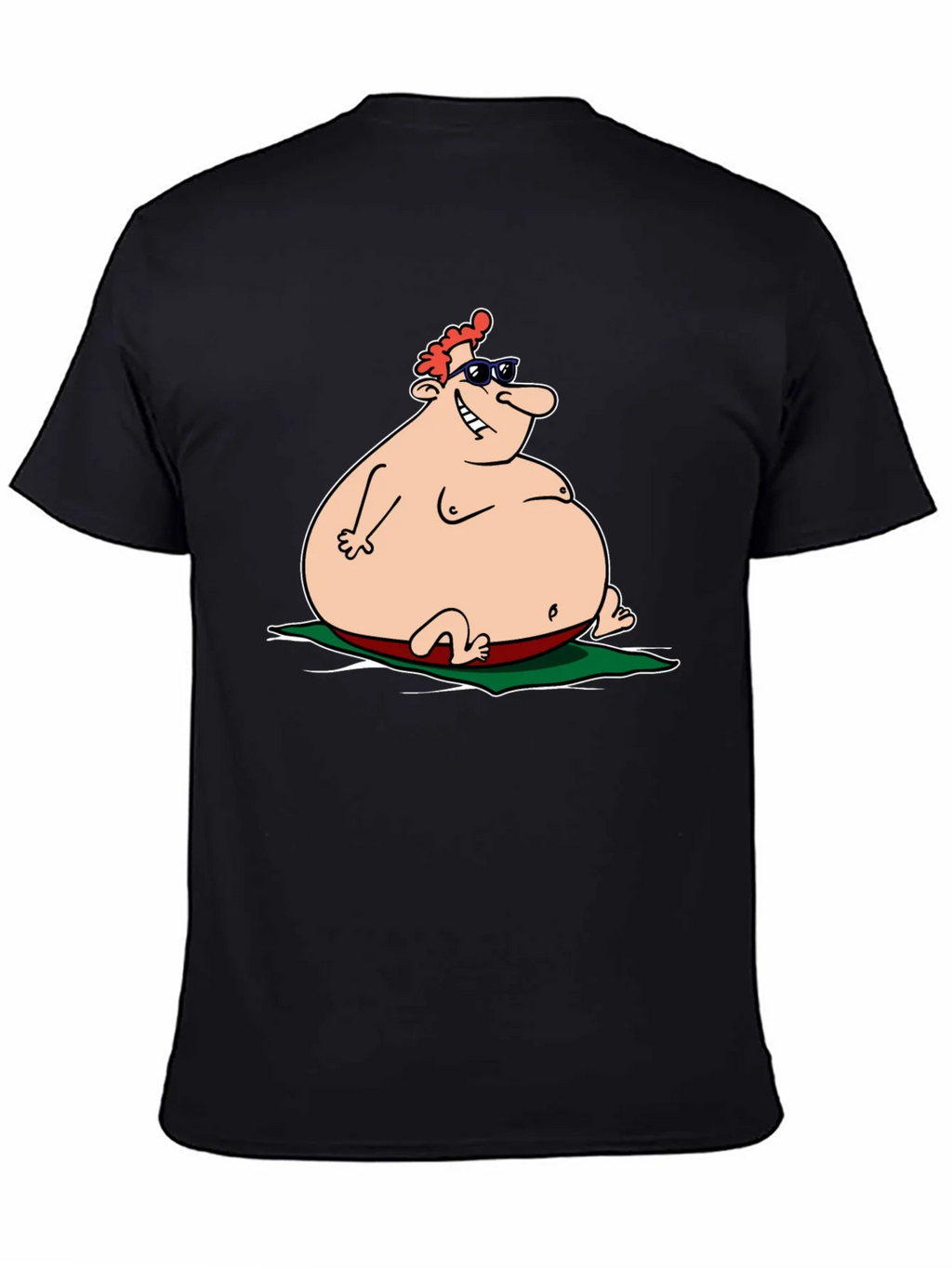 Humorous Cartoon Beach Bod T-Shirt - Black product image 1