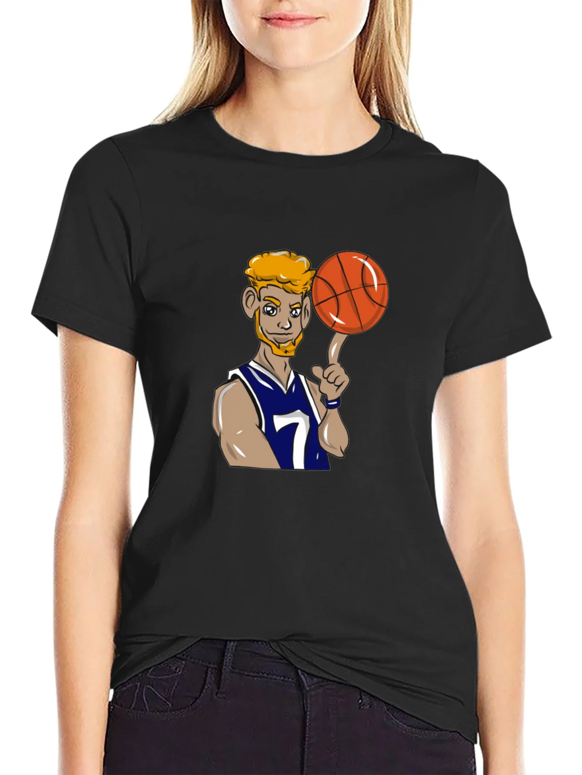 Cartoon Basketball Player Graphic Tee product image 2