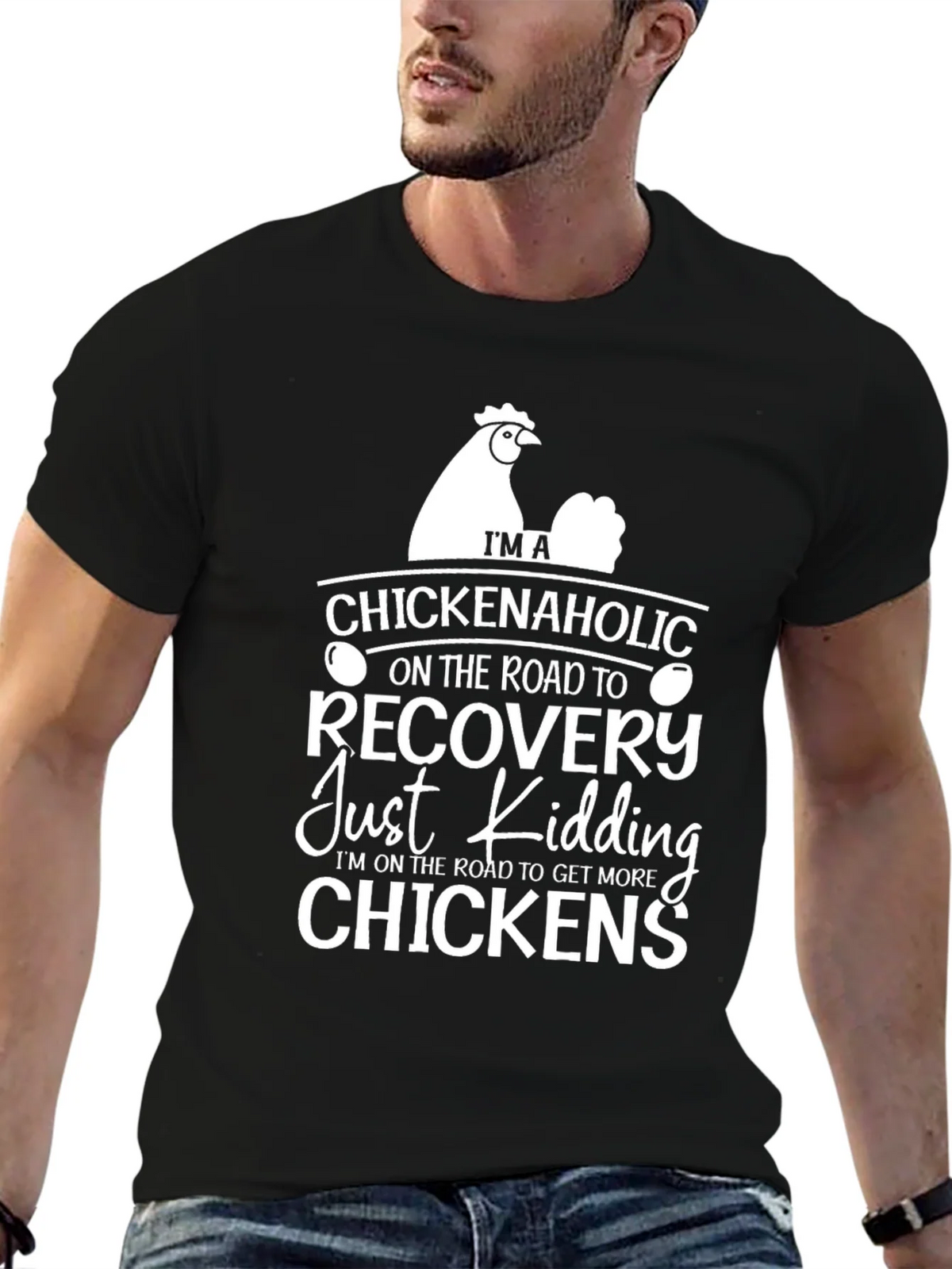 Chickenaholic T-Shirt - Funny Chicken Lover Tee product image 6