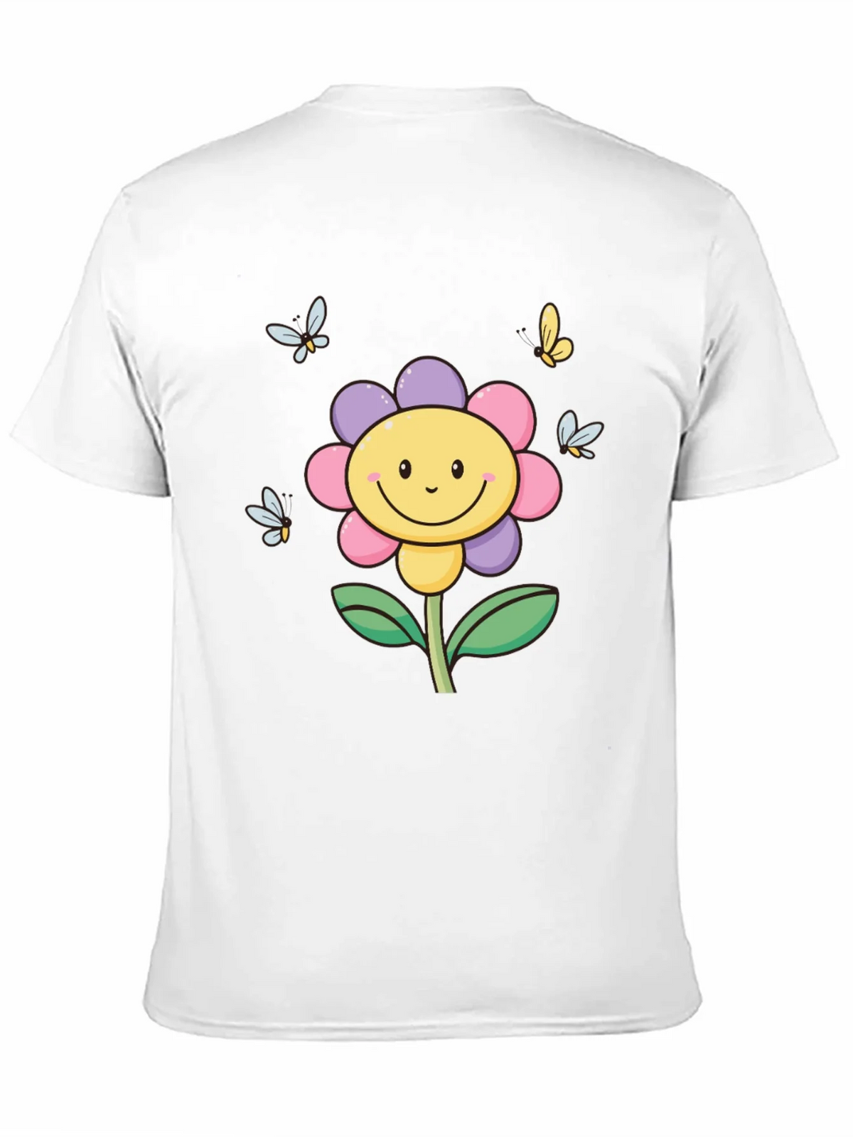 Happy Flower Graphic Tee - Black T-Shirt product image 10