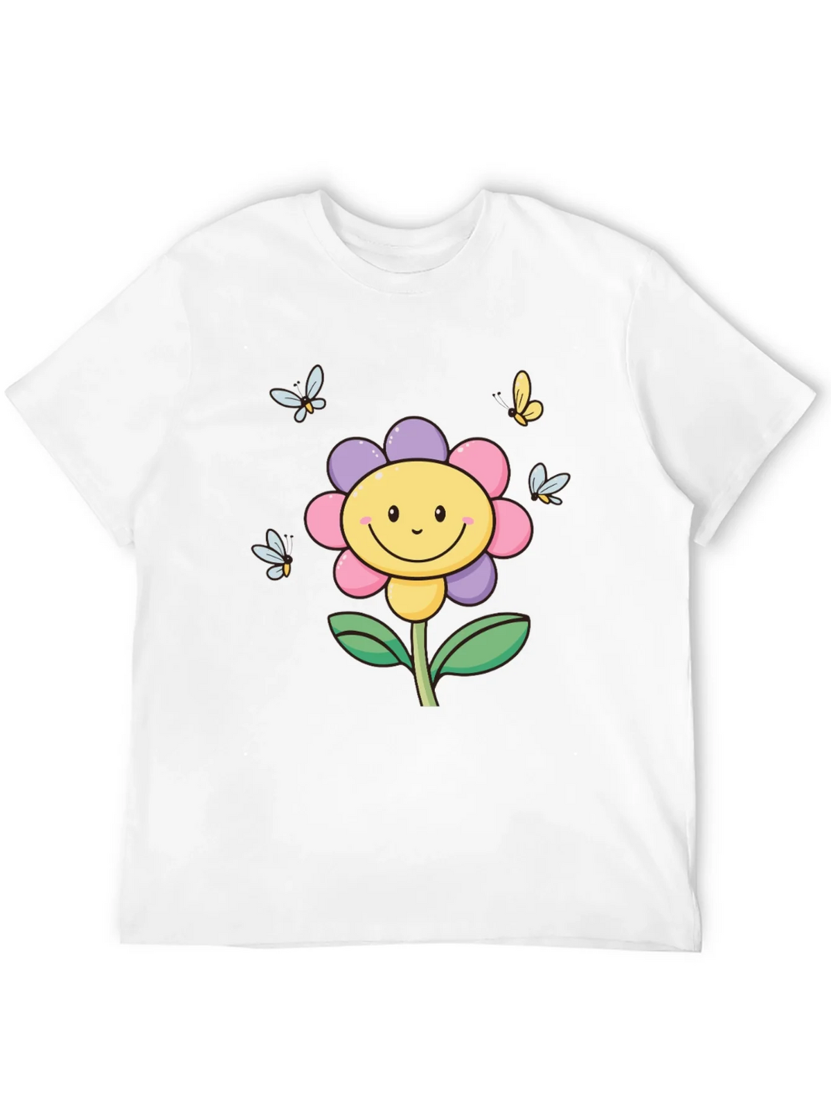 Happy Flower Graphic Tee - Black T-Shirt product image 11