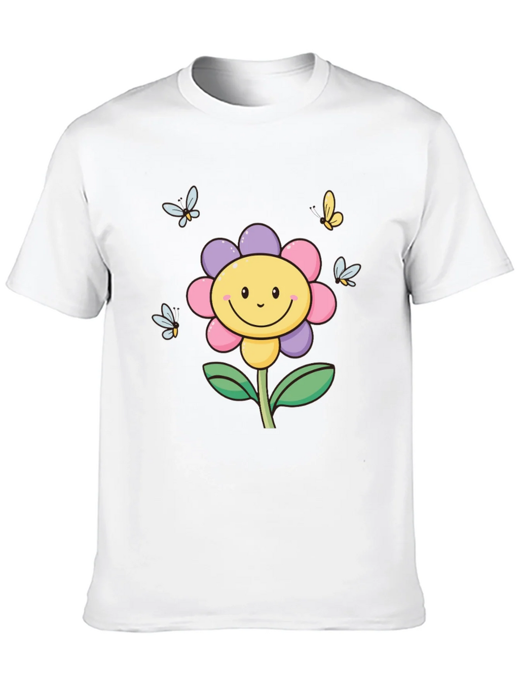 Happy Flower Graphic Tee - Black T-Shirt product image 9