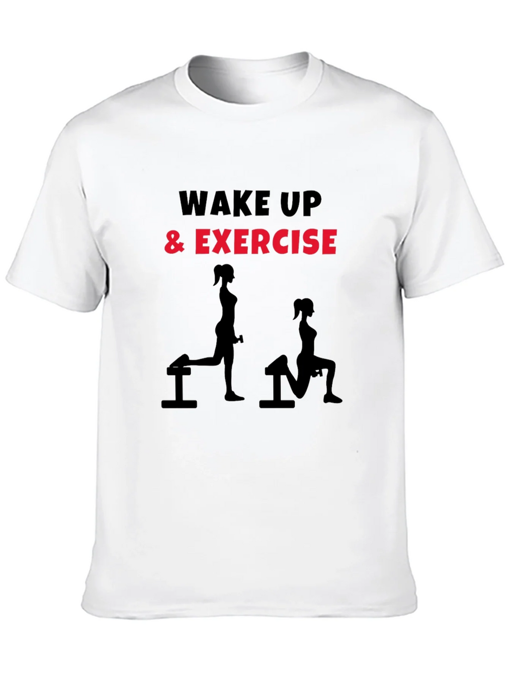 Wake Up & Exercise Graphic Tee - Black Fitness Shirt product image 8